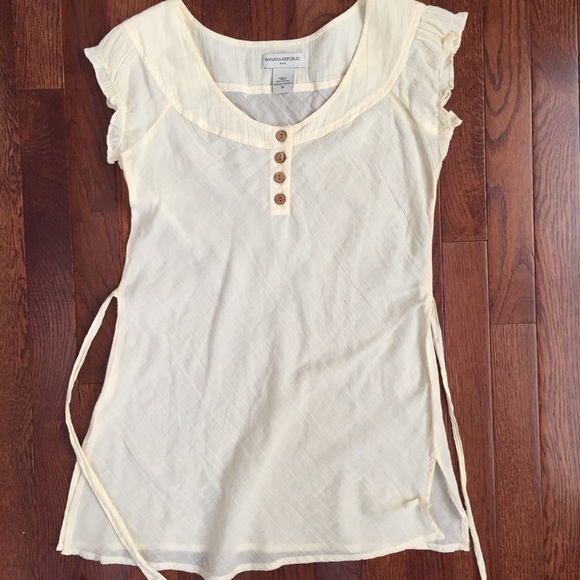 Banana Republic Pale Yellow Peasant Blouse - Picture 1 of 4